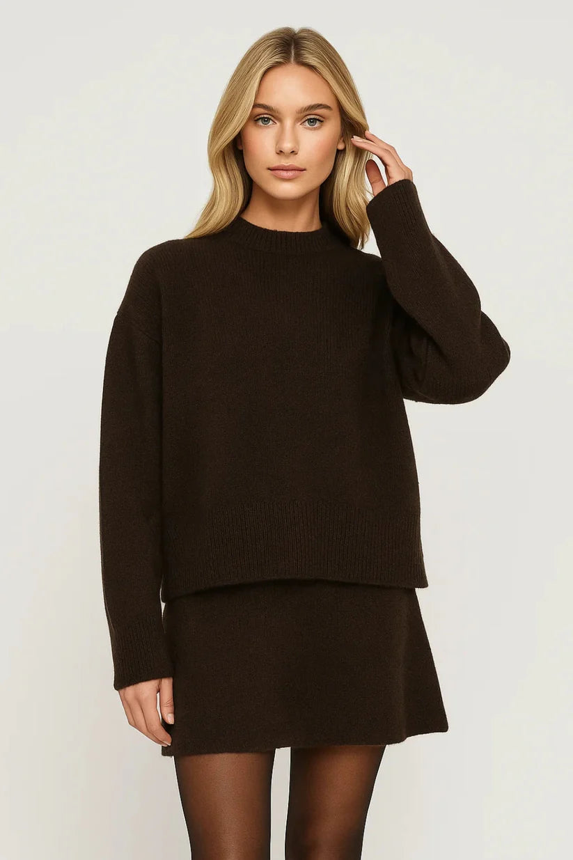 Women's Knit Sweater & Skirt Co-Ord Set