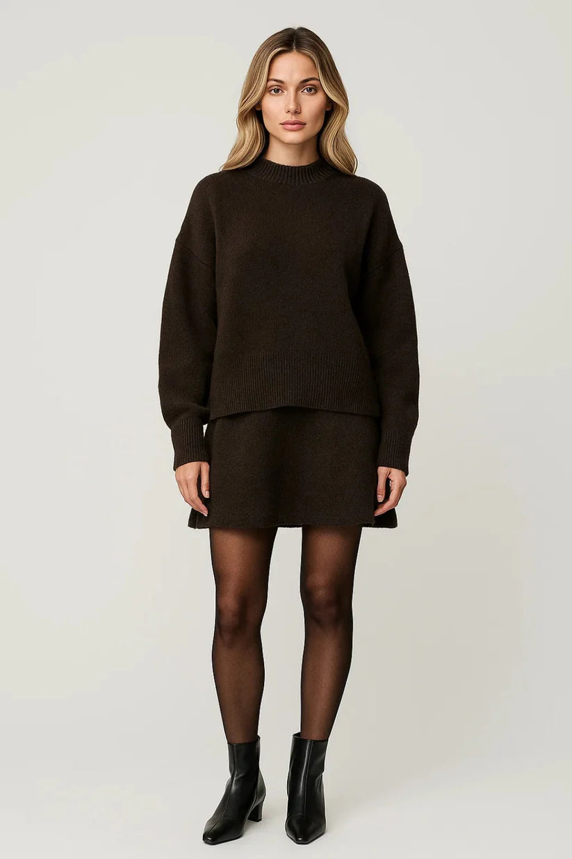 Women's Knit Sweater & Skirt Co-Ord Set