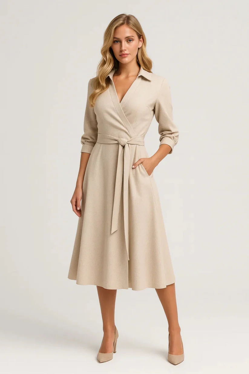 Sophisticated Belted Wrap Dress