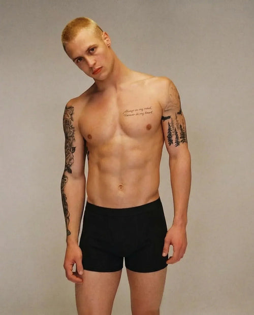 Men's Seaweed Tencel Boxer Briefs (Trunks) – Black