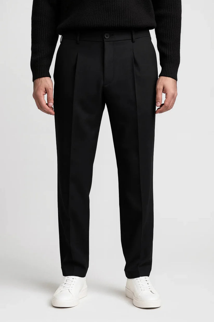 Men's High-Waisted Straight-Leg Trousers