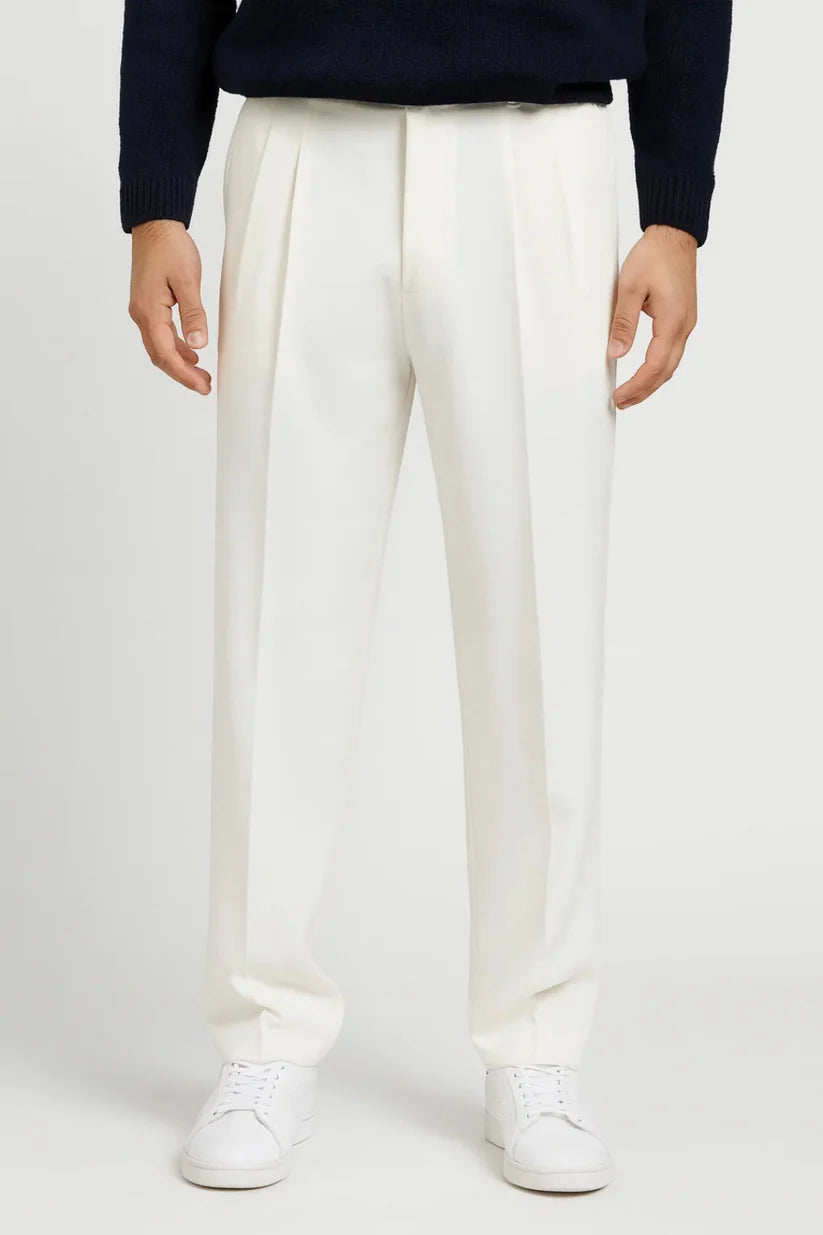 Men's High-Waisted Straight-Leg Trousers