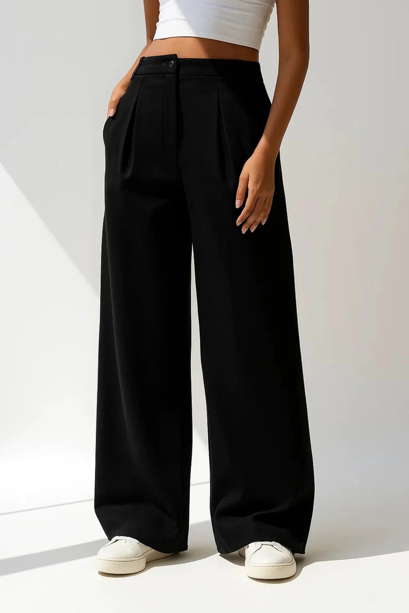 High-Waisted Wide-Leg Trousers