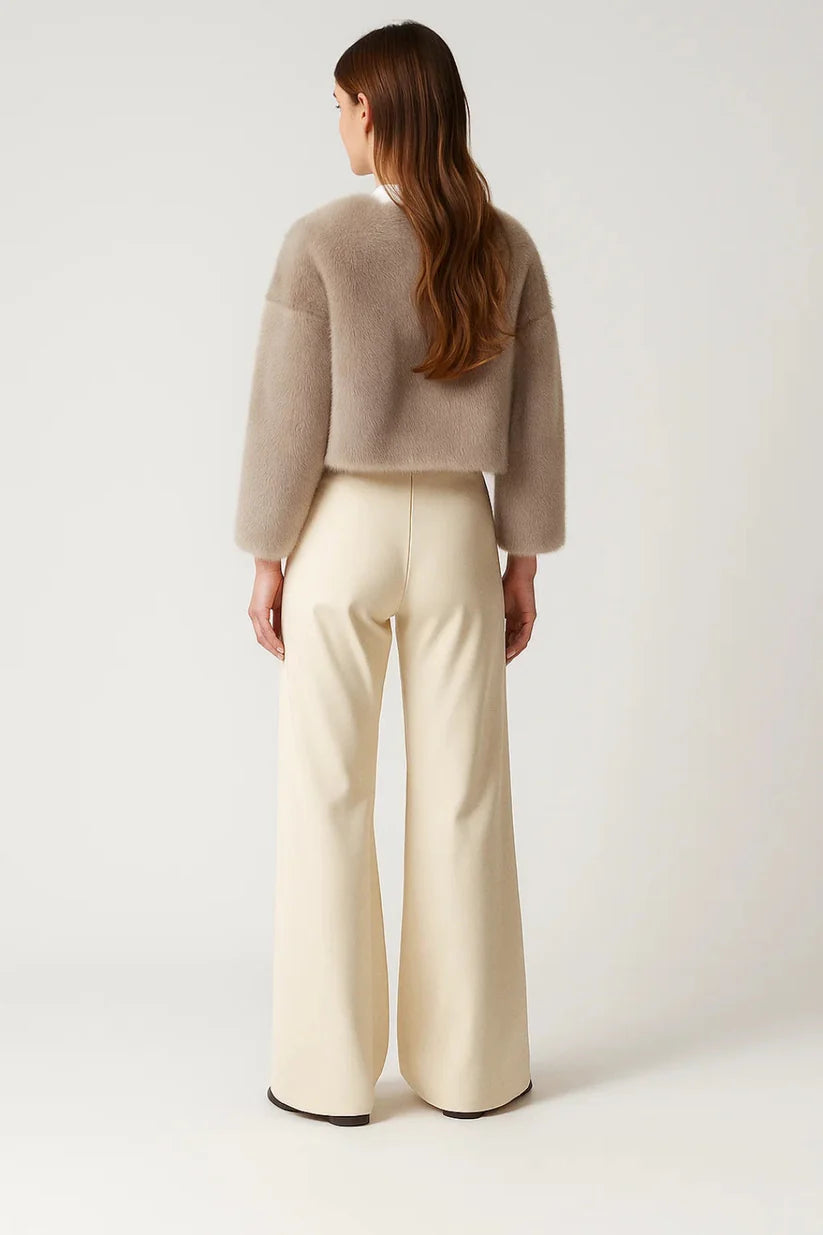 Elegant Fluffy Cropped Jacket